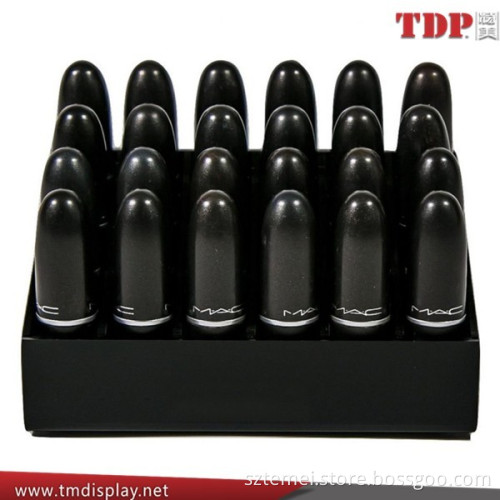 2016 Customize 24 Holes Lip Gloss Lip Care Balm Black Acrylic Display Stand Base